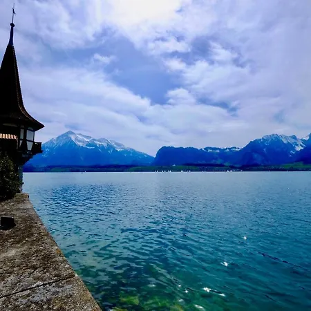 Am Thunersee, 4 Sterne Privatwohnung, 2 Schlafzimmer, Gratis Parkplatz, Seeblick