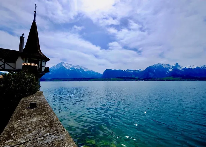 Am Thunersee, 4 Sterne Privatwohnung, 2 Schlafzimmer, Gratis Parkplatz, Seeblick