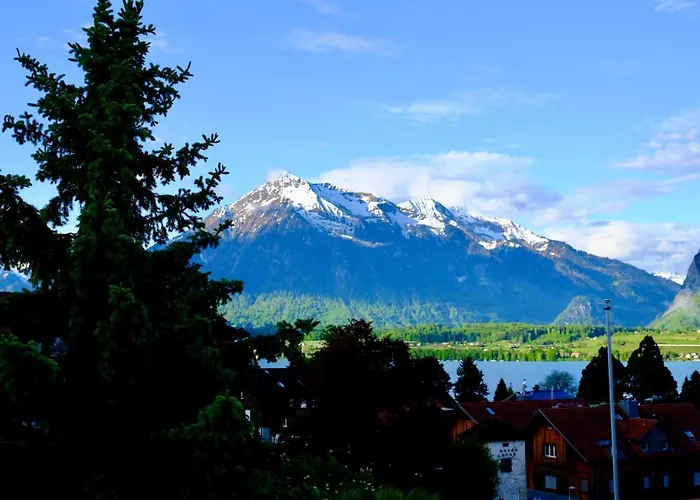 Am Thunersee, 4 Sterne Privatwohnung, 2 Schlafzimmer, Gratis Parkplatz, Seeblick דירה