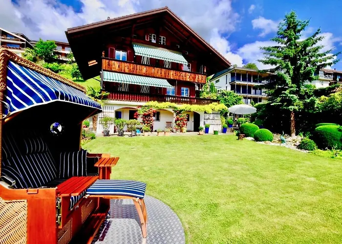 Am Thunersee, 4 Sterne Privatwohnung, 2 Schlafzimmer, Gratis Parkplatz, Seeblick דירה