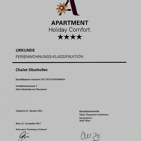 Apartamento Am Thunersee, 4 Sterne Privatwohnung, 2 Schlafzimmer, Gratis Parkplatz, Seeblick